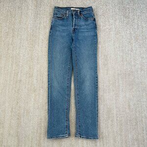 Levi's Wedge Straight Button Fly High Rise Blue Jeans 25